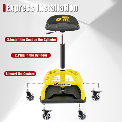 Rolling Shop Stool with Wheels