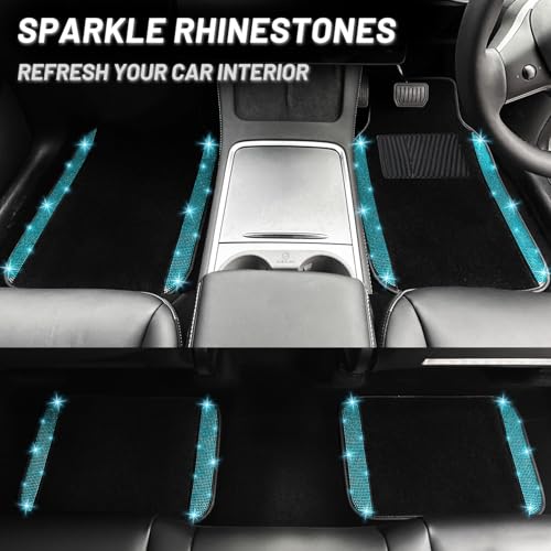 Bling Car Floor Mats Full Set and Steering Wheel Cover