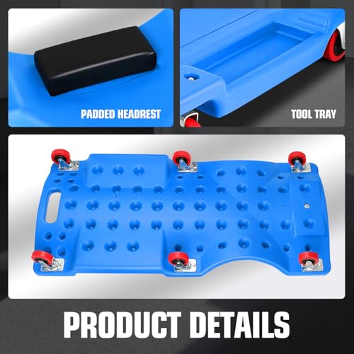 36" L X 17" W x 4.25" H Vehicle Repair Low Profile Automotive Creeper w