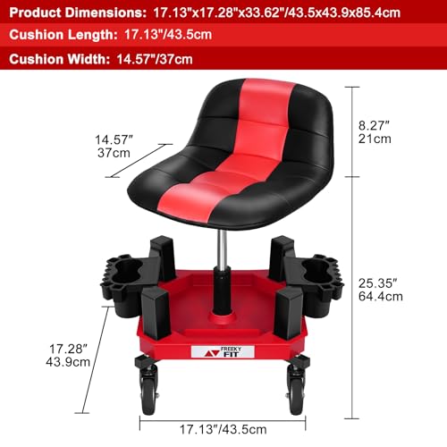 Rolling Shop Stool with Wheels
