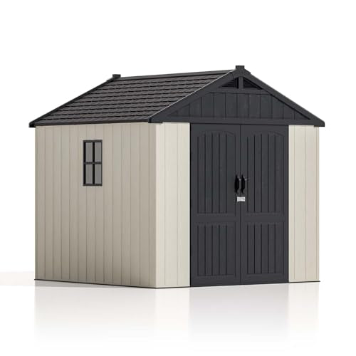 8x8 FT Resin Outdoor Storage Shed with Floor
