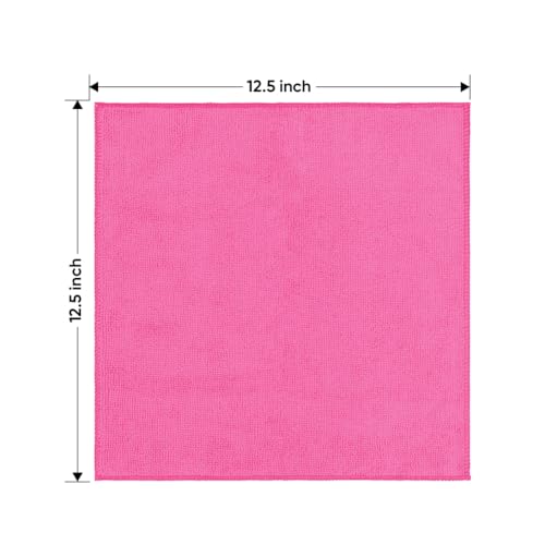 Pink Microfiber Cleaning Cloth 12 Pack (12 Count)