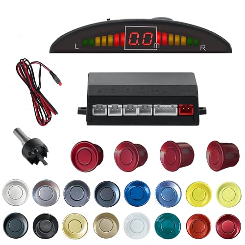 Parking Sensor Kit Backup Sensor Kit Reverse Sensor for Car 6 Color Options for Probes Adjustable Alarm Volume Professional Sensore de Reversa para Carro Safe Driving Assistant Matte Black