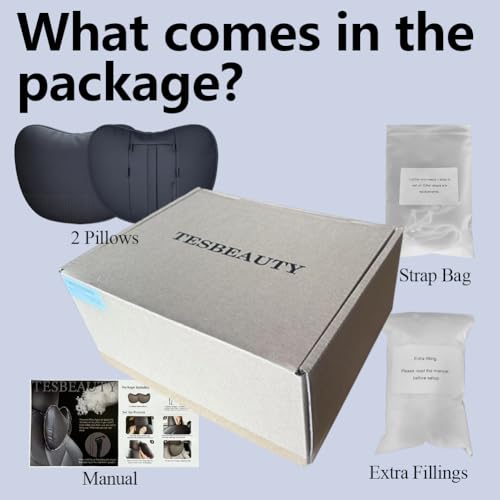 TESBEAUTY Headrest Pillow 2 Packs for Tesla Neck Pillow Uniquely Designed for Tesla Model Y (2 Count)