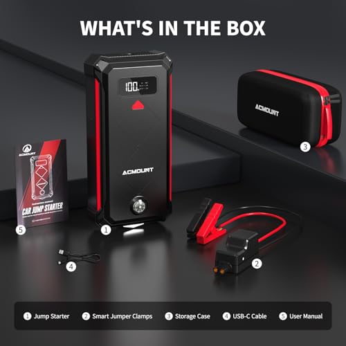 P100 5000A Car Battery Jump Starter for 10.0L Gas