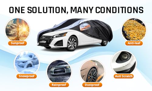 Altima Car Cover Waterproof All Weather with Silver Strip Design