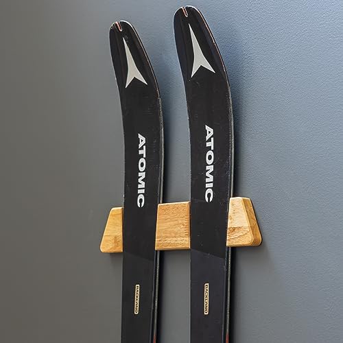 Horizontal Wood Ski Rack Wall Mount