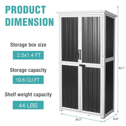 5FT Outdoor Storage Shed with 3