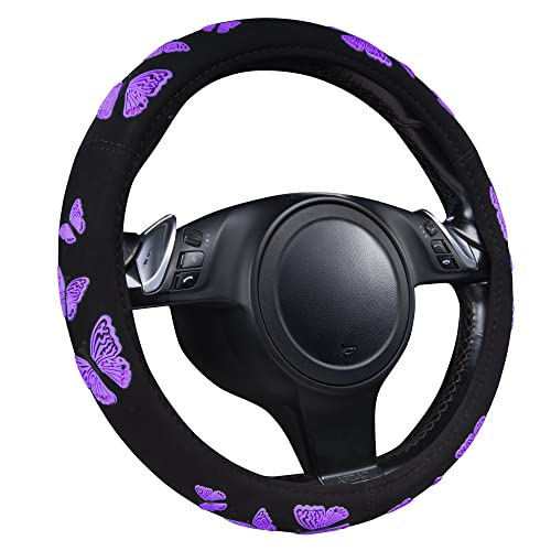 Purple Butterfly Steering Wheel Covers