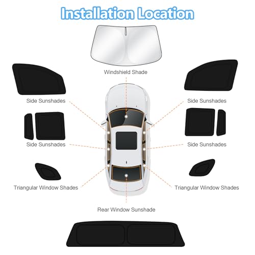 Car Window Shades for Honda Ridgeline RTL 2017 (10 Count)