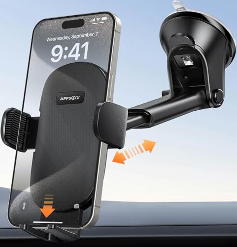 Suction Cup Car Phone Holder for Dashboard & Windshield