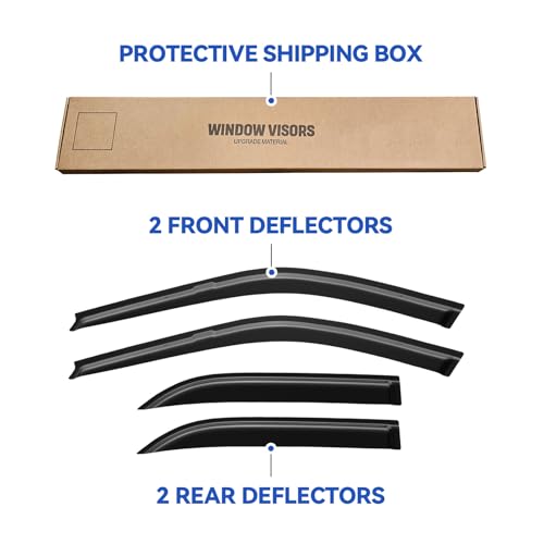 Window Visors Rain Guards for 1992 1993 1994 1995 Honda Civic Sedan (4 Count)