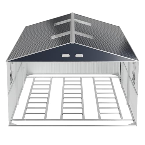 13x20x8.3' Metal Garage Shed with Base Floor Kit