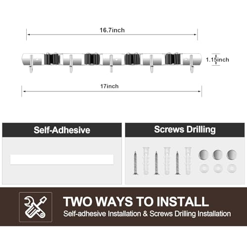 2 Pack Broom Holder Wall Mount (2 Count)