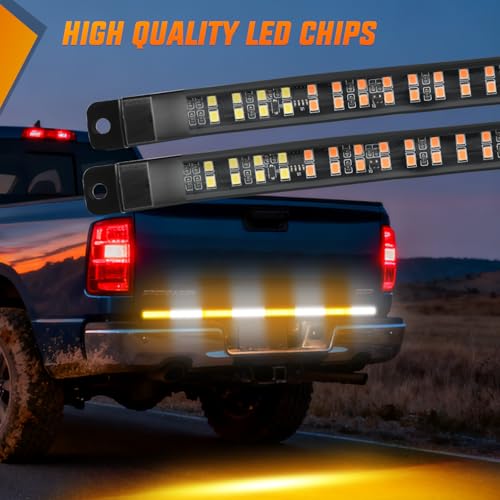 49 Inch Emergency Strobe Light Strips with Controller Amber White