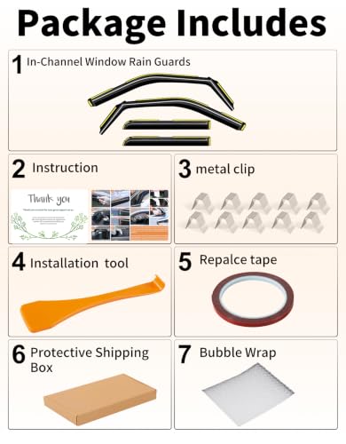 Window Visors Rain Guards for Ford F150 15 (4 Count)