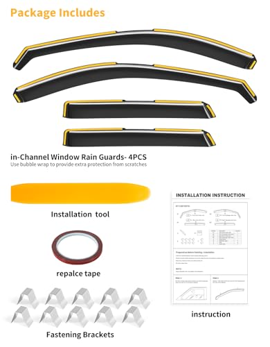 in Channel Window Visors Rain Guards for Mazda CX5 CX (4 Count)
