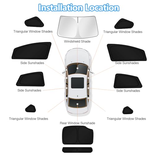 Car Window Shades for Toyota Prius 2010 2011 2012 2013 2014 2015 Windshield Sun Shade Side Window Cover UV Block Privacy Protection Accessories for Camping Blackout Rear Back Full Set 11PCS (11 Count)