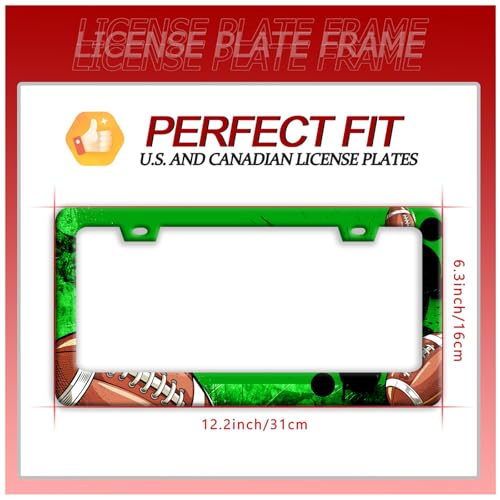 American Football License Plate Frame Stainless Steel Funny License Holder
