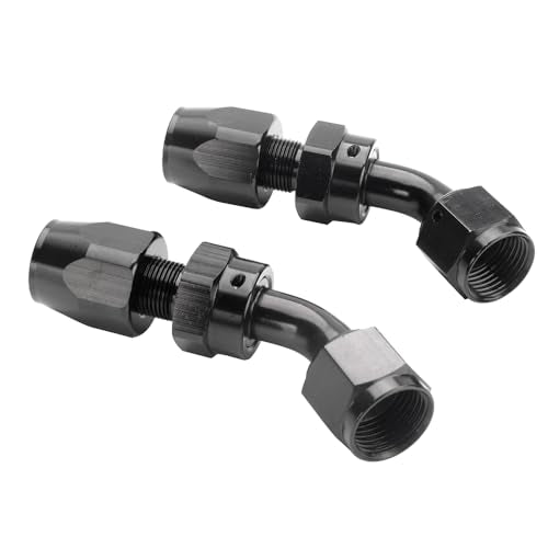Swivel 12AN Fitting 45 Degree For CPE Braided Hose End Black 2Pcs (2 Count)