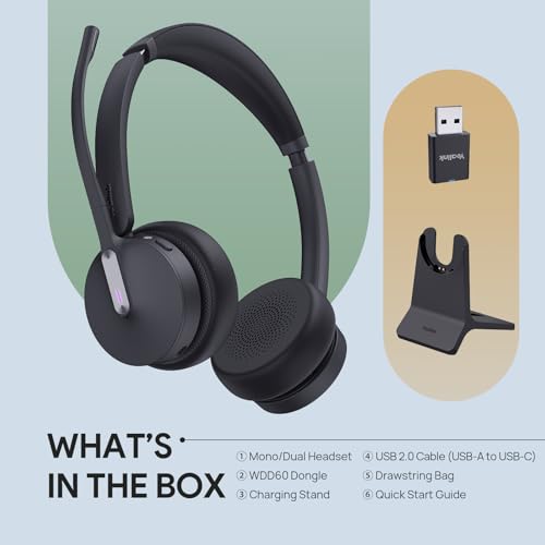 WH64 Mono Hybrid Wireless Headset with Mic DECT Dongle & Bluetooth