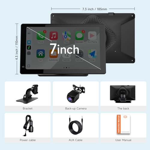 Portable CarPlay Screen for Apple CarPlay & Android Auto