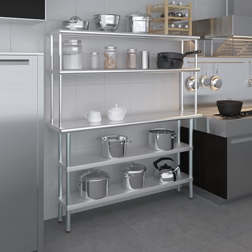 Stainless Steel Work Table with 2 Shelves