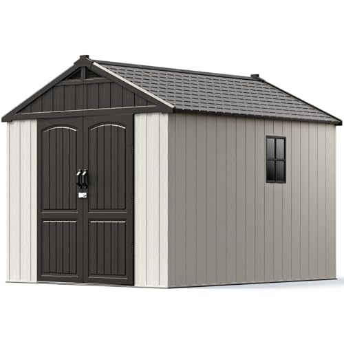 8x10 FT Resin Outdoor Storage Shed with Floor