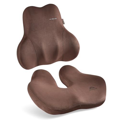 Memory Foam Car Seat Cushion and Lumbar Support Pillow for Car