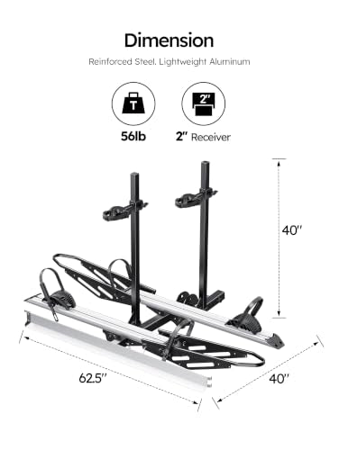 Young Hitch Mount Bike Rack with Ramp (2 Count)