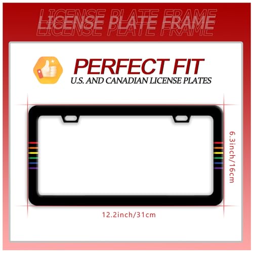Gay Rainbow Line License Plate Frame Funny LGBT License Plate Frames