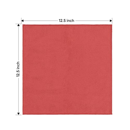 Red Microfiber Cleaning Cloth 12 Pack (12 Count)