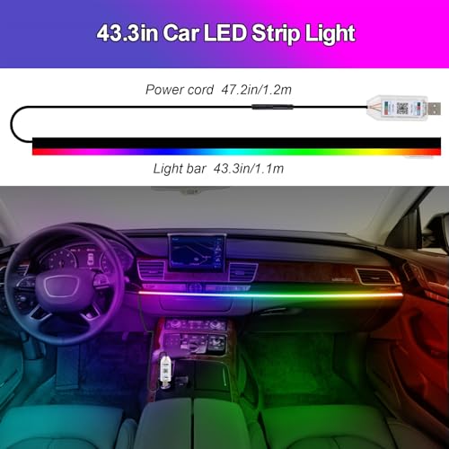 43.3in Acrylic LED Lights for Car