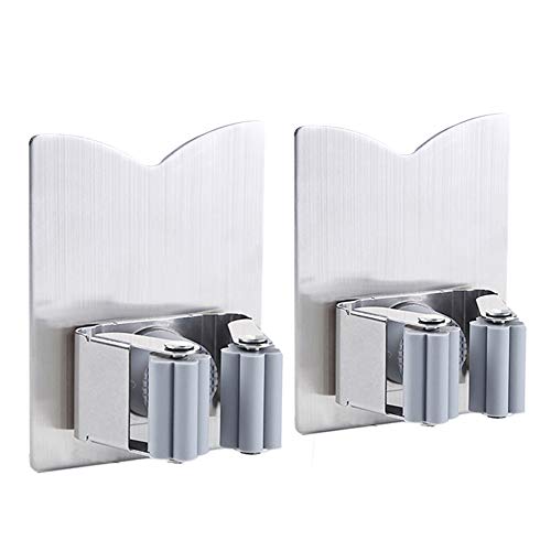 Stainless Steel Mop Broom Holder Organizer (2 Count)