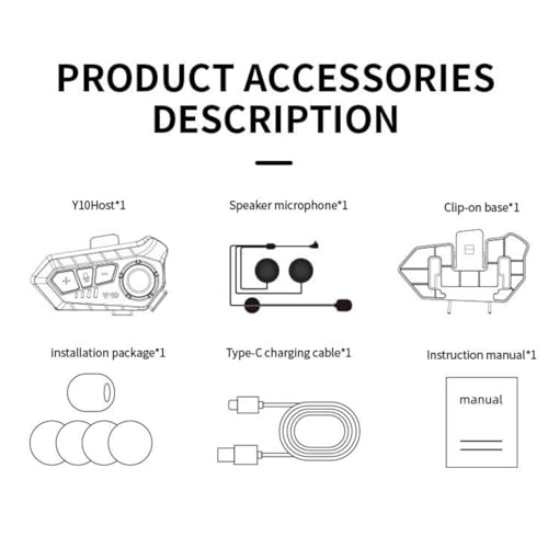 Motorcycle Helmet Bluetooth Headset Speakers with HiFi Sound
