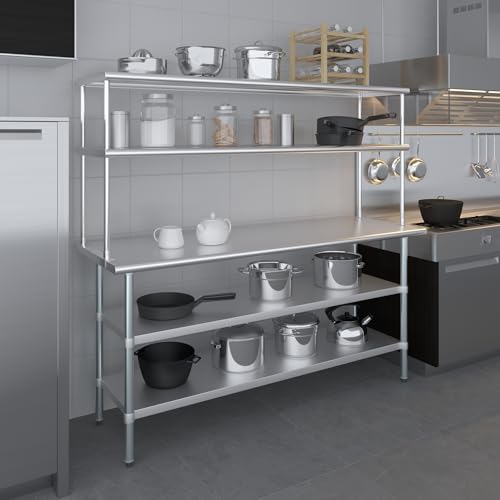 Stainless Steel Work Table with 2 Shelves