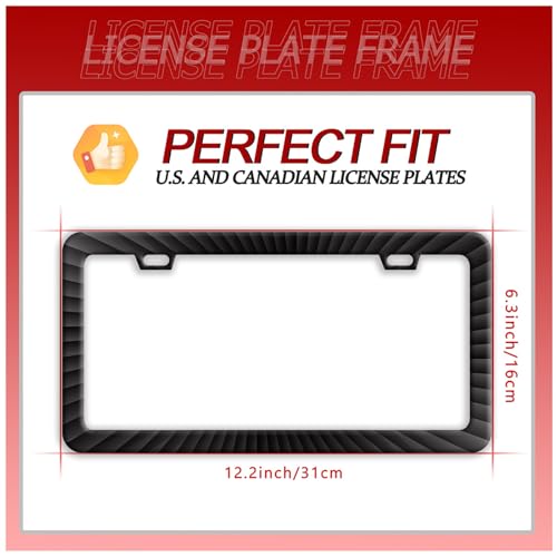 Black Geometric Shapes Stainless Steel License Plate Frame for US Cars