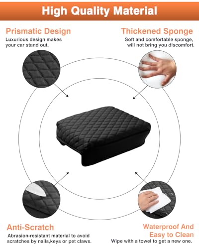 Custom for 2024 2025 Toyota Tacoma Center Console Cover Armrest Cover for Tacoma Accessories 2026 Armrest Cushion Pad Leather Middle Console Lids Cover Seat Box Protector Anti