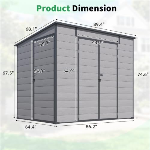 6'x8' Outdoor Resin Storage Shed