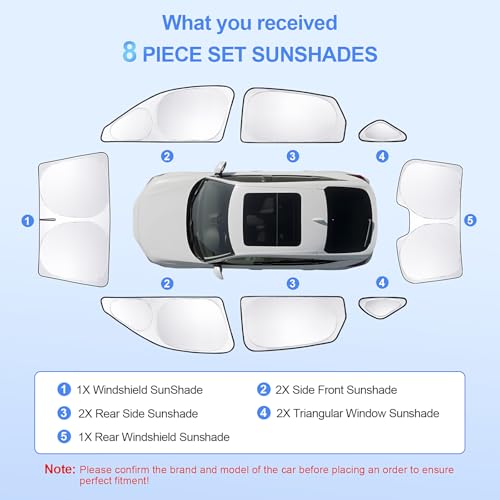 8pcs Car Window Shades for Honda Civic 2022 (8 Count)