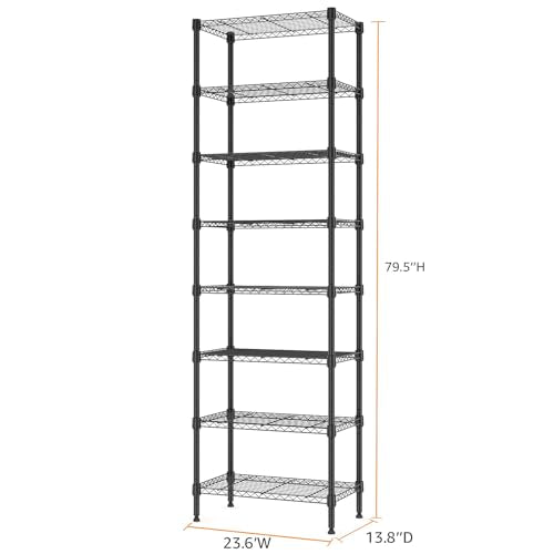8 Tier 2000 lbs Storage Rack Metal Wire Shelving Unit (8 Count)
