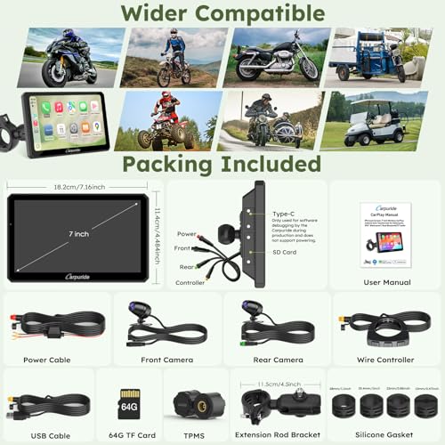 W712DT 7" for Motorcycle CarPlay & A