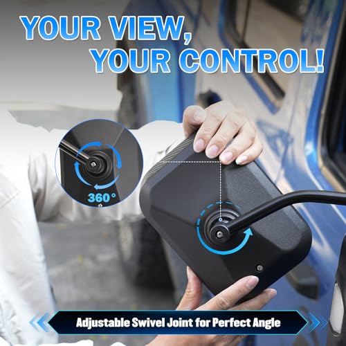 Dual View Mirror Extenders for Towing with Rain Visor (2 Count)