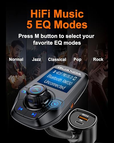 FM Transmitter Bluetooth 5.3 for Car