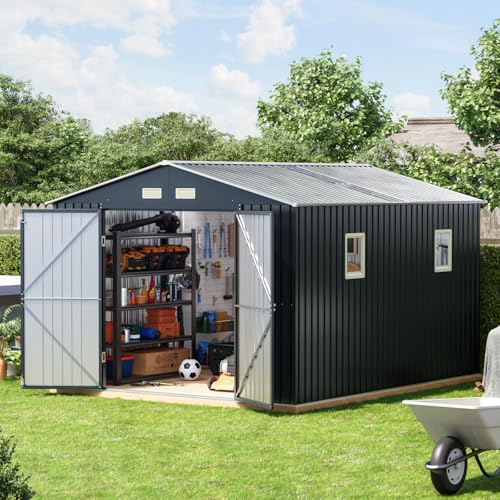 10 x 12 FT Metal Storage Shed for Backyard