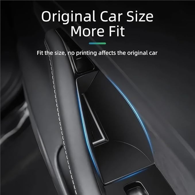 GGCLIMAX Car Organizers And Storage Door Handle Storage Box Compatible with Tesla Model 3/Y 2021-2025 Anti-Slip Scratch-Resistant Organizer With Non-Slip Mat(4PCS)