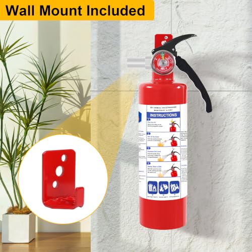 6 Pack ABC Dry Chemical Fire Extinguishers with Mount