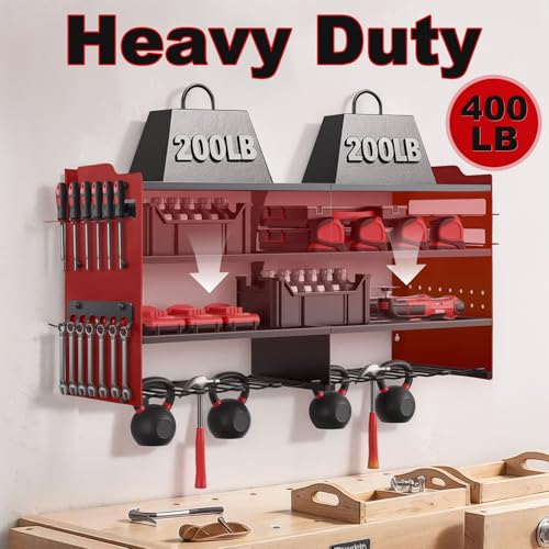 Large Power Tool Organizer Wall Mount Red