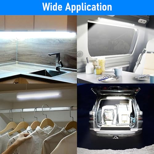 2PC 12V LED Interior Light Bar 6500K 700LM with Switch for RV Van (2 Count)