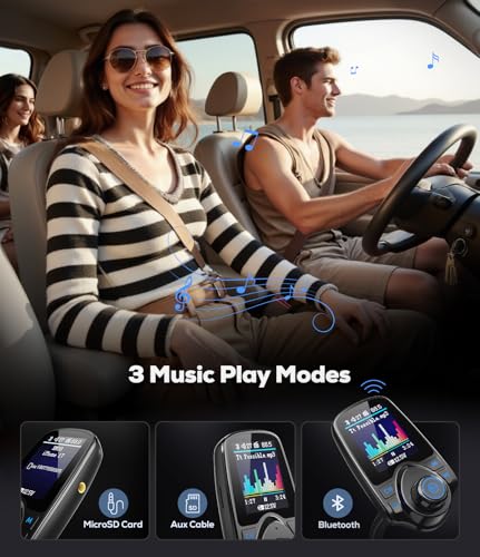1.8" Color Screen 48W Bluetooth 5.4 Car Adapter FM Transmitter